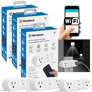 Westinghouse 3pk Wi-Fi Smart Sockets- 2-Outlet